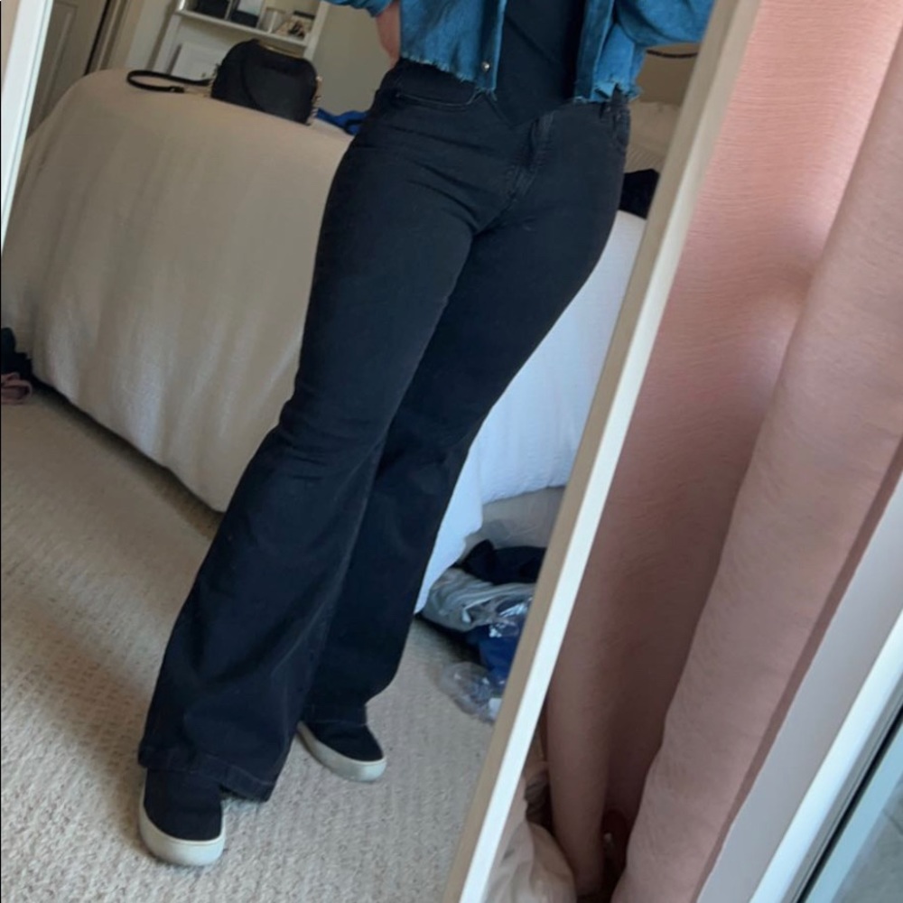 Gap Black High Rise Flare Jeans with Washwell
